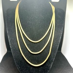 Vintage Signed Monet 52" Gold tone Snake Chain